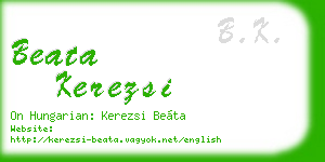 beata kerezsi business card